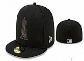 Angels Team Logo Black Fitted Hat LX